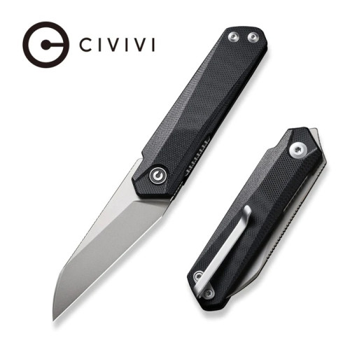 มีดพับ CIVIVI Ostap Hel Ki-V Plus Flipper Knife Nitro-V Blade, Black G10 Handles (C20005B-1)
