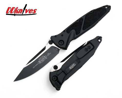 มีดพับ Microtech Socom Elite Manual Folding Knife Black Tactical, Black Handles (160-1T)
