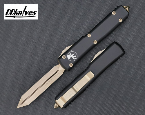 มีดออโต้ Microtech Ultratech Spartan D/E OTF Automatic Knife Bronze Blade, Black Handles (223-13)