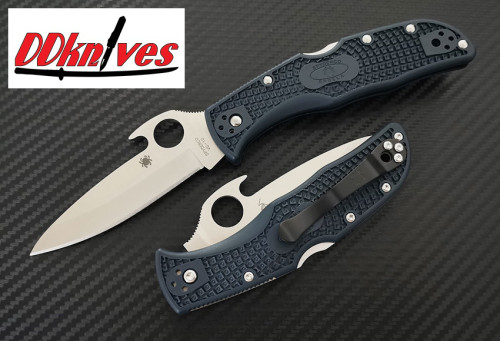 มีดพับ Spyderco Endela Folding Knife VG10 Satin Plain Blade with Wave, Gray FRN Handles (C243PGYW)