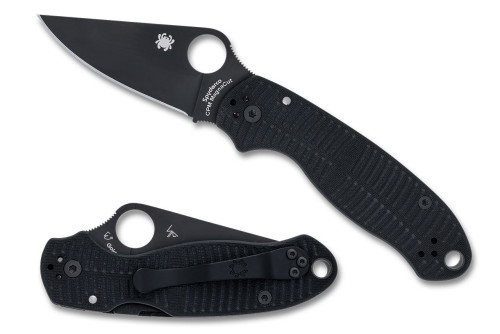 มีดพับ Spyderco Para 3 Salt Compression Lock Knife CPM-MagnaCut Plain Blade, Black G10 (C223GMCBKP)