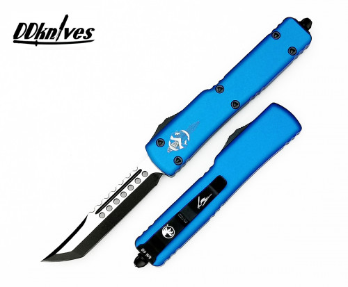 มีดออโต้ Microtech UTX-70 Hellhound OTF Automatic Knife Black Blade, Blue Handles (419-1BLS)