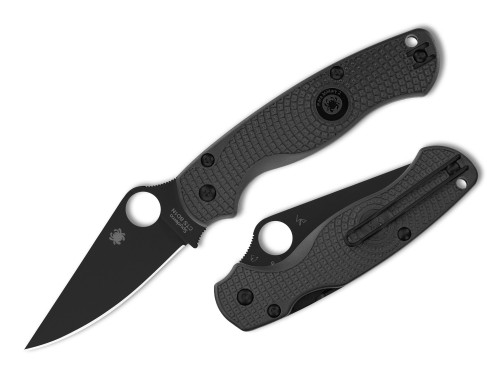 มีดพับ Spyderco Paramilitary 2 Lightweight CTS-BD1N Black DLC Plain Blade, FRN Handles (C81PBBK2)