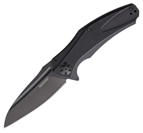 มีดพับ Kershaw Natrix XL Flipper Knife Black Oxide Drop Point Blade, Black G10 Handles (7008BLK)