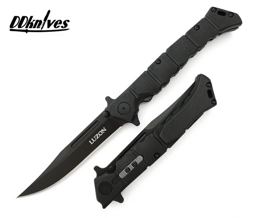 มีดพับ Cold Steel Medium Luzon Flipper Knife Black Plain Blade, Black GFN Handles (20NQL-BKBK)