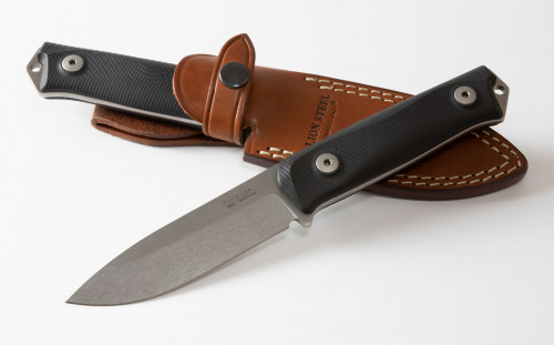 มีดใบตาย LionSteel B41 Fixed Blade Knife Sleipner Blade, Black G-10 Handles (B41 GBK)