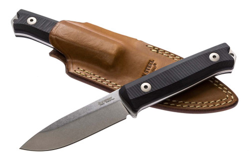 มีดใบตาย LionSteel B40 Bushcraft Fixed Blade Knife Spear Point Blade, Black G10 Handles (B40GBK)