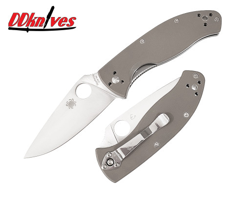มีดพับ Spyderco Tenacious Folding Knife CPM-M4 Satin Plain Blade, Brown G10 Handles (C122GBNM4P)