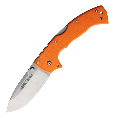 มีดพับ Cold Steel 4-Max Scout Folding Knife AUS-10A Stonewashed Blade, Orange Handles (62RQORSW)