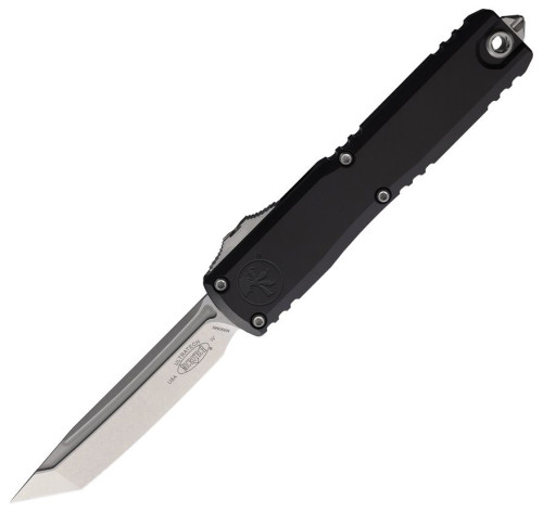 มีดออโต้ Microtech Ultratech T/E Gen IV Auto Knife Stonewash Blade, Black Aluminum Handle (11234-10)