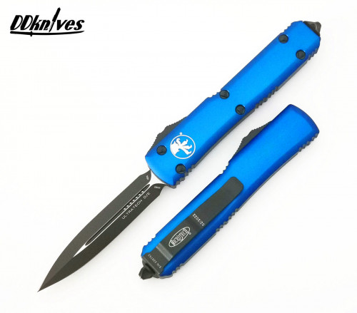 มีดออโต้ Microtech Ultratech D/E OTF Automatic Knife Black Blade, Blue Handles (122-1BL)