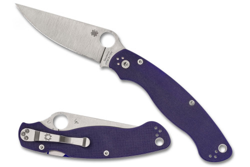 มีดพับ Spyderco Military 2 Compression Lock Knife S110V Satin Blade, Blue/Purple G10 (C36GPDBL2)