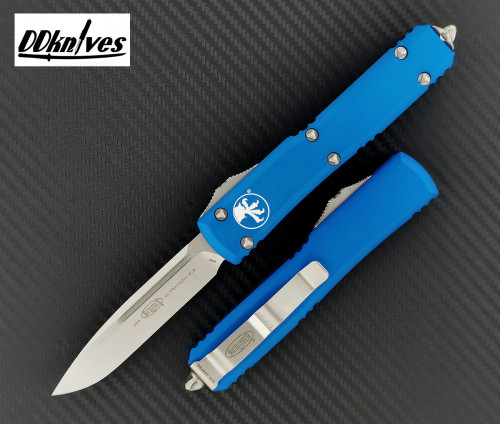 มีดออโต้ Microtech Ultratech S/E OTF Automatic Knife Stonewash Blade, Blue Handles (121-10BL)