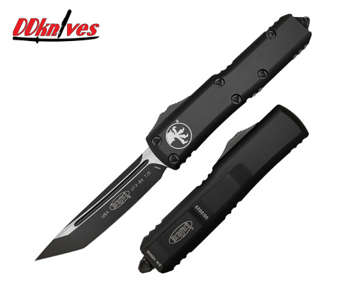 มีดออโต้ Microtech UTX-85 T/E OTF Automatic Knife Tatical Black Blade, Black Handles (233-1T)