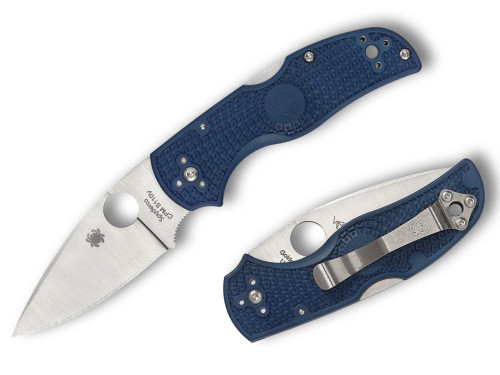 มีดพับ Spyderco Native 5 Folding Knife S110V Satin Plain Blade, Dark Blue FRN Handles (C41PDBL5)