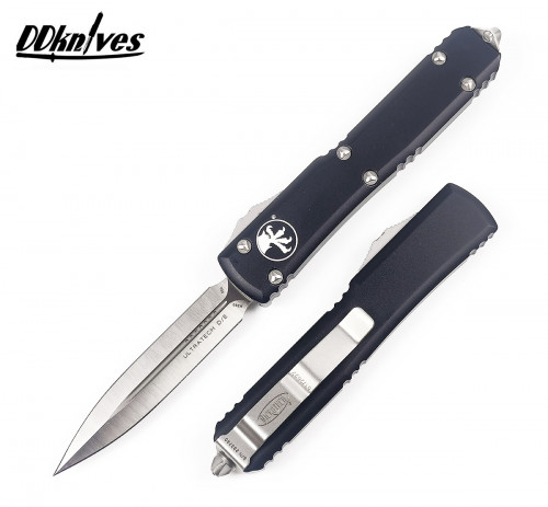 มีดออโต้ Microtech Ultratech D/E OTF Automatic Knife Satin Blade, Black Handles (122-4)