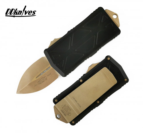 มีดออโต้ Microtech Exocet D/E OTF Automatic Knife Bronze Blade, Black Handles (157-13)