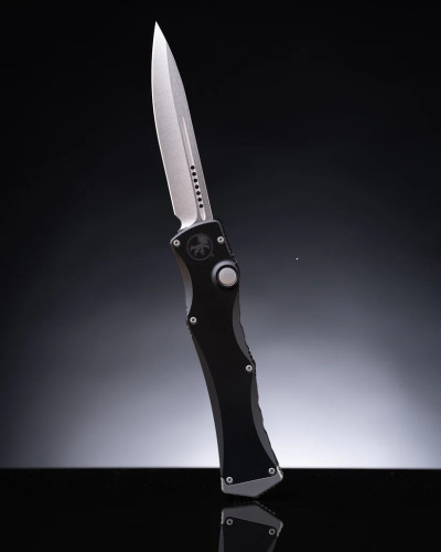 มีดออโต้ Microtech Halo IV S/E Marfione Select Stonewash, Black Hardcoat Anodized Alloy (1150-10MS1)