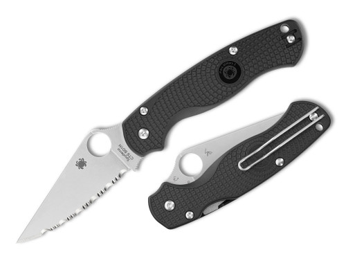มีดพับ Spyderco Paramilitary 2 Lightweight CTS-BD1N Satin Serrated Blade, FRN Handles (C81SBK2)