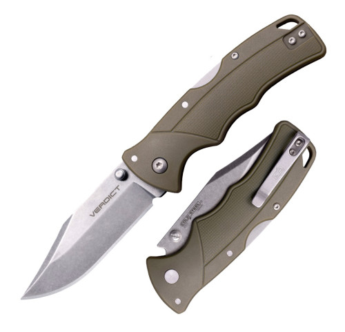 มีดพับ Cold Steel Verdict Folding Knife 4116 Clip Point Blade, FDE GFN Handles (FL-C3CPSSFDE)
