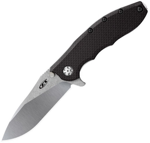 มีดพับ Zero Tolerance Hinderer Slicer 0562CF Flipper Knife CPM-20CV Blade, Carbon Fiber Handle