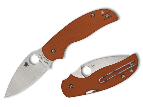 มีดพับ Spyderco Sage 5 Compression Lock Knife CPM-REX 121 Satin Blade, Burnt Orange G10 (C123GBORP)