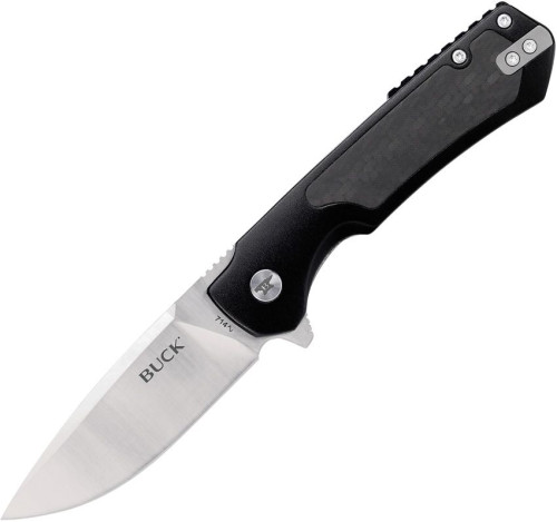 มีดพับ Buck Stinger Frame Lock Knife D2 Satin Blade, Black Aluminum and Carbon Fiber Inlay (0714BKS)