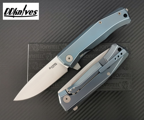 มีดพับ LionSteel Myto Flipper Knife M390 Satin Blade, Blue Titanium Handles (MT01 BL)