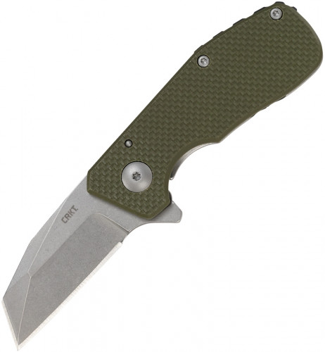 มีดพับ CRKT Razelcliffe Compact Flipper Knife Stonewashed Blade, OD Green G10 Handles (4021ODS)