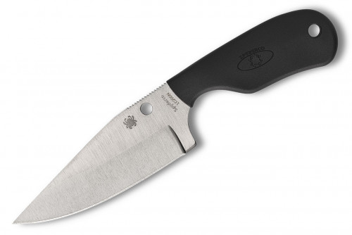 มีดห้อยคอ Spyderco Subway Bowie Fixed Blade Knife LC200N Satin Plain Blade, FRN Handles (FB48PBK)