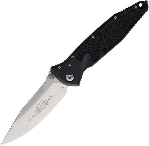 มีดพับ Microtech Socom Elite Manual Folding Knife SW Clip Point Plain Blade, Black Handles (160-10)