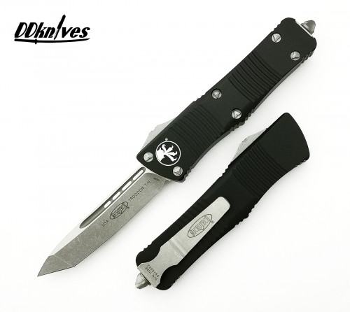 มีดออโต้ Microtech Troodon T/E OTF Automatic Knife Apocalyptic Blade, Black Handles (140-10AP)