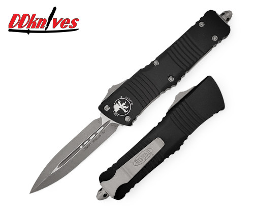 มีดออโต้ Microtech Combat Troodon D/E OTF Automatic Knife Apocalyptic Blade, Black Handles(142-10AP)