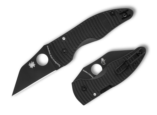 มีดพับ Spyderco MicroJimbo Salt Folding Knife CPM-MagnaCut Black DLC Blade, Black G10 (C264GMCBKP)