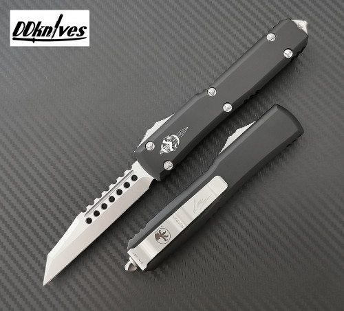 มีดออโต้ Microtech Ultratech Warhound OTF Automatic Knife Stonewash Blade, Black Handles (119W-10S)