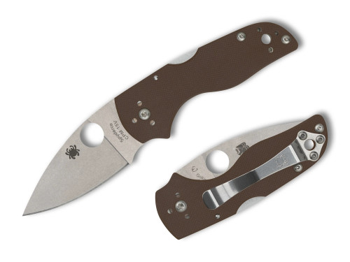 มีดพับ Spyderco Lil' Native Lockback Sprint Run CPM-15V Plain Blade, Brown G10 (C230MBGPBN15V)