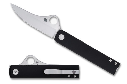 มีดพับ Spyderco Essenza Liner Lock Knife N690Co Satin Blade, Black Aluminum Handles (C272ALBKP)