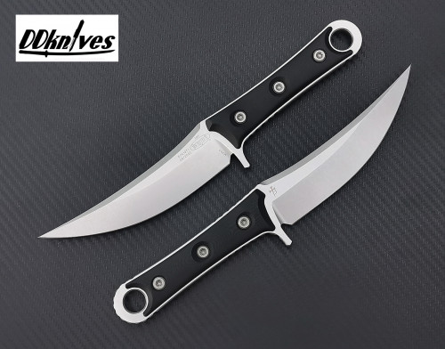 มีดใบตาย Microtech Borka SBK Fixed Blade Knife Stonewash Blade, Black G-10 Handles (200-10)