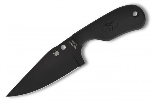 มีดห้อยคอ Spyderco Subway Bowie Fixed Blade Knife LC200N Black Plain Blade, FRN Handles (FB48PBBK)