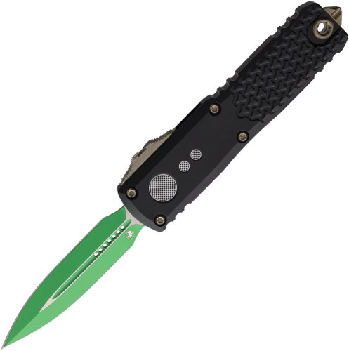มีดออโต้ Microtech UTX-85 Jedi Master D/E OTF Automatic Knife Green Blade, Black Handles (12324-1JM)