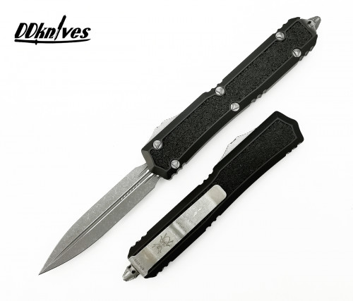มีดออโต้ Microtech Makora Signature D/E OTF Auto Knife Apocalyptic Blade, Black Handles (206-10APS)