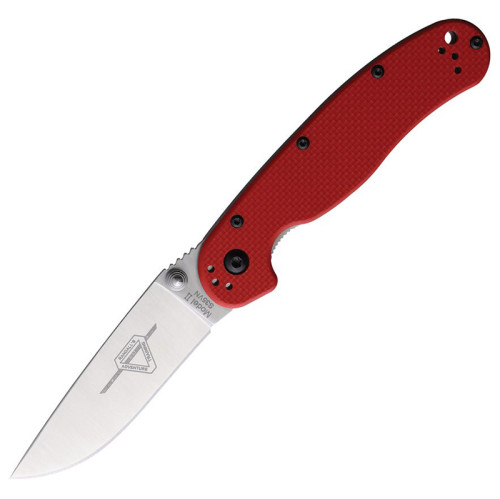มีดพับ Ontario RAT 2 Folding Knife S35VN Satin Plain Blade, Red G10 Handles (8064)