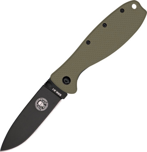 มีดพับ ESEE Zancudo Black D2 Blade, Olive Drab FRN and Stainless Steel Handles (BRKR2ODB)