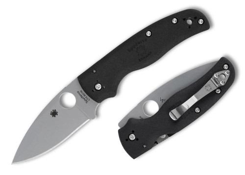 มีดพับ Spyderco Shaman Lightweight CTS-BD1N Stonewashed Plain Blade, Black FRN Handles (C229PBK)