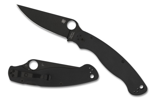 มีดพับ Spyderco Military 2 Compression Lock Knife S30V Black DLC Blade, Black G10 Handles (C36GPBK2)