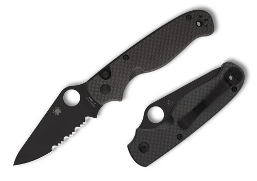 มีดพับ Spyderco ButtonUp Button Lock Knife Black Oxide, Carbon Fiber/G10 Handles (C275CFPSBK)