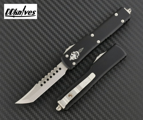มีดออโต้ Microtech UTX-70 Hellhound OTF Automatic Knife Stonewash Blade, Black Handles (419-10S)