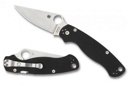 มีดพับ Spyderco Paramilitary 2 Folding Knife S45VN Plain Blade, Black G10 Handles (C81GP2)