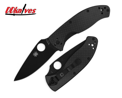มีดพับ Spyderco Tenacious Folding Knife Black Plain Blade, Carbon Fiber/G10 Handles (C122CFBBKP)