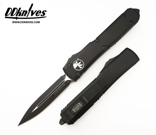 มีดออโต้ Microtech Ultratech D/E OTF Automatic Knife Tactical Black Blade, Black Handles (122-1T)